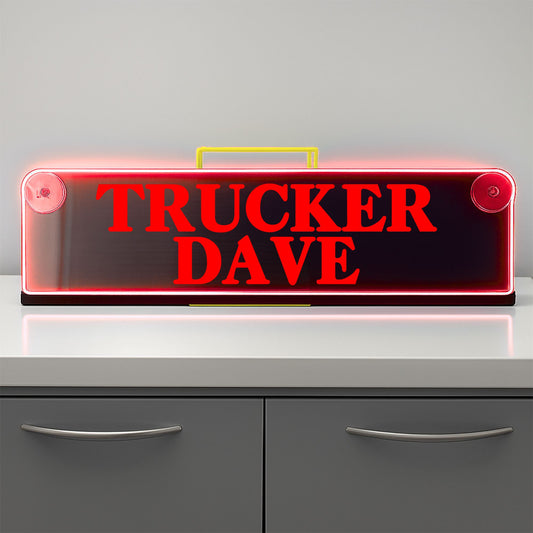 Trucker any name Window LED Mirror Light – Customisable RGB Display