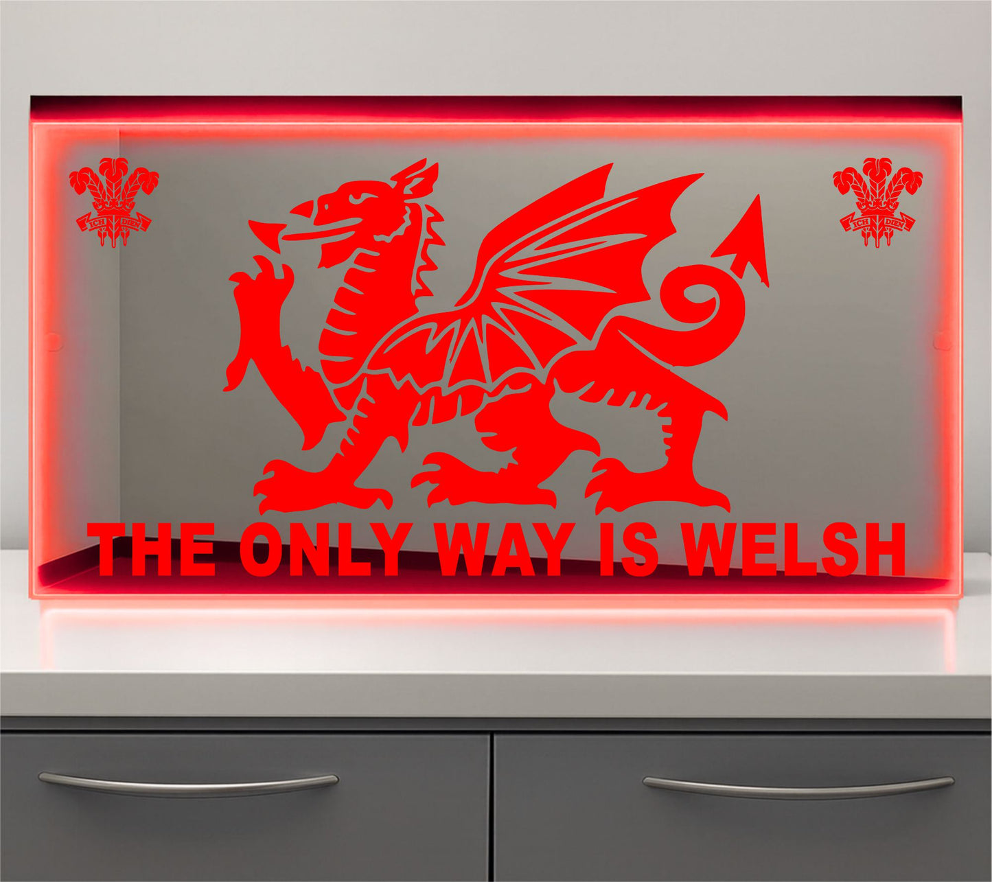 The only way is Welsh Bulkhead LED Mirror Light – Customisable RGB Display