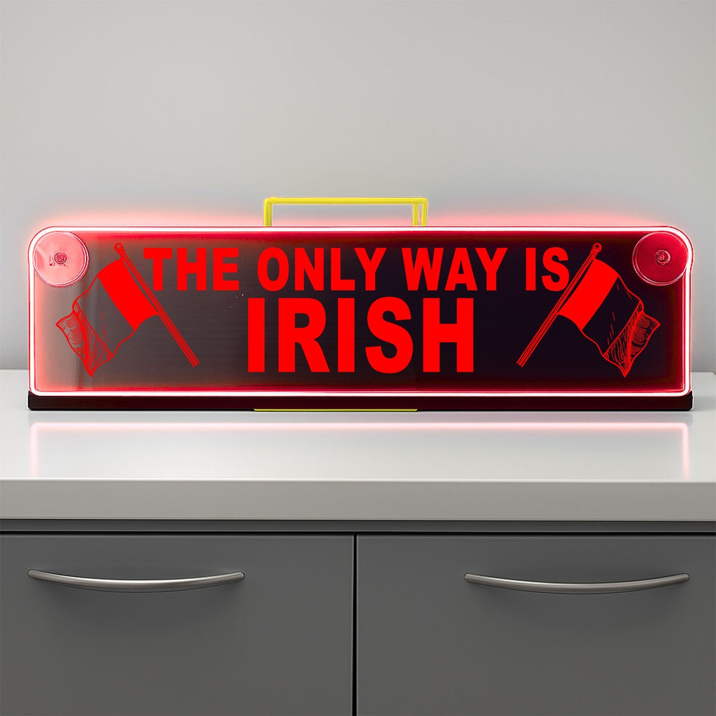 The Only Way Is Irish Window LED Mirror Light – Customisable RGB Display