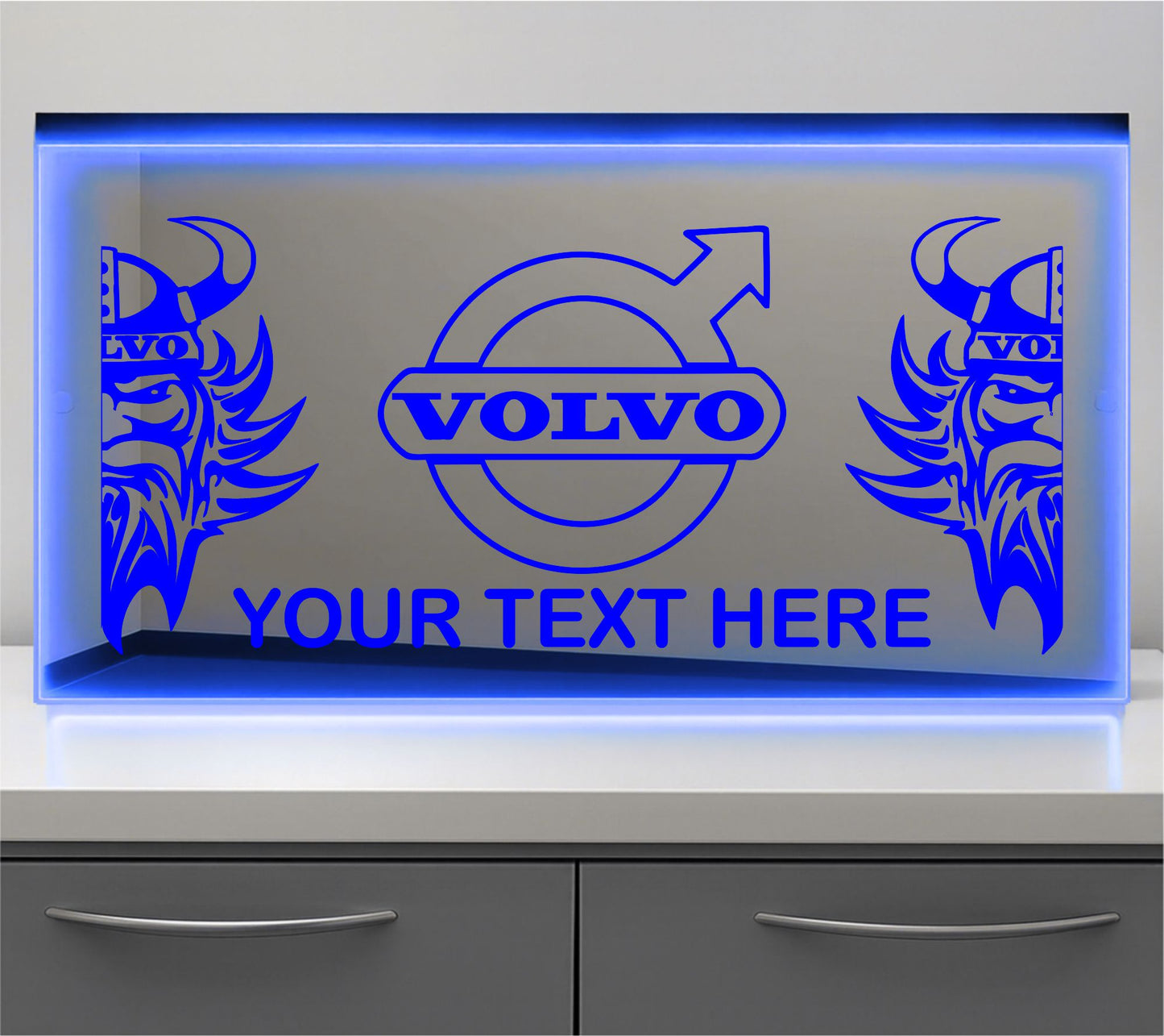 Volvo Viking any text Bulkhead LED Mirror Light – Customisable RGB Display