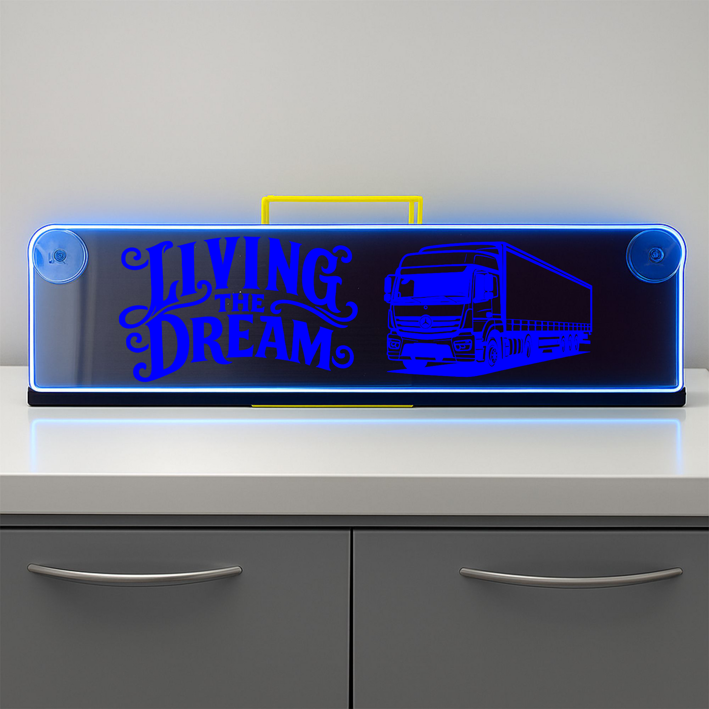 Mercedes truck Living the dream Window LED Mirror Light – Customisable RGB Display