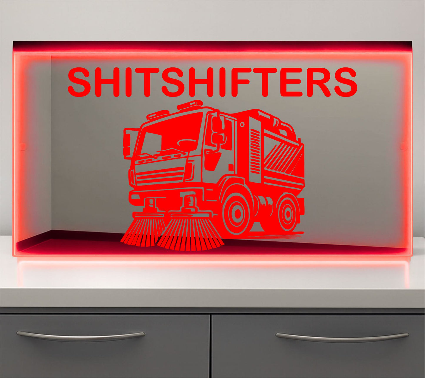 Sweeper any text Bulkhead LED Mirror Light – Customisable RGB Display