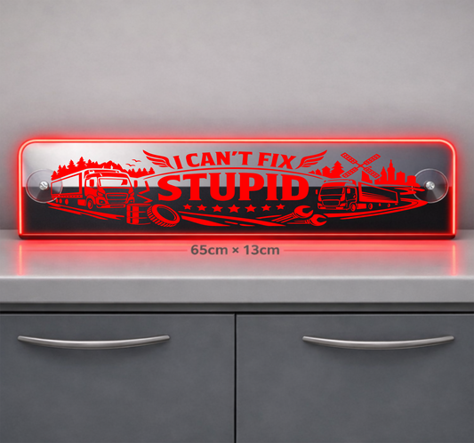 Extra Large Truck Window LED Mirror Light – Customisable RGB Display cant fix stupid