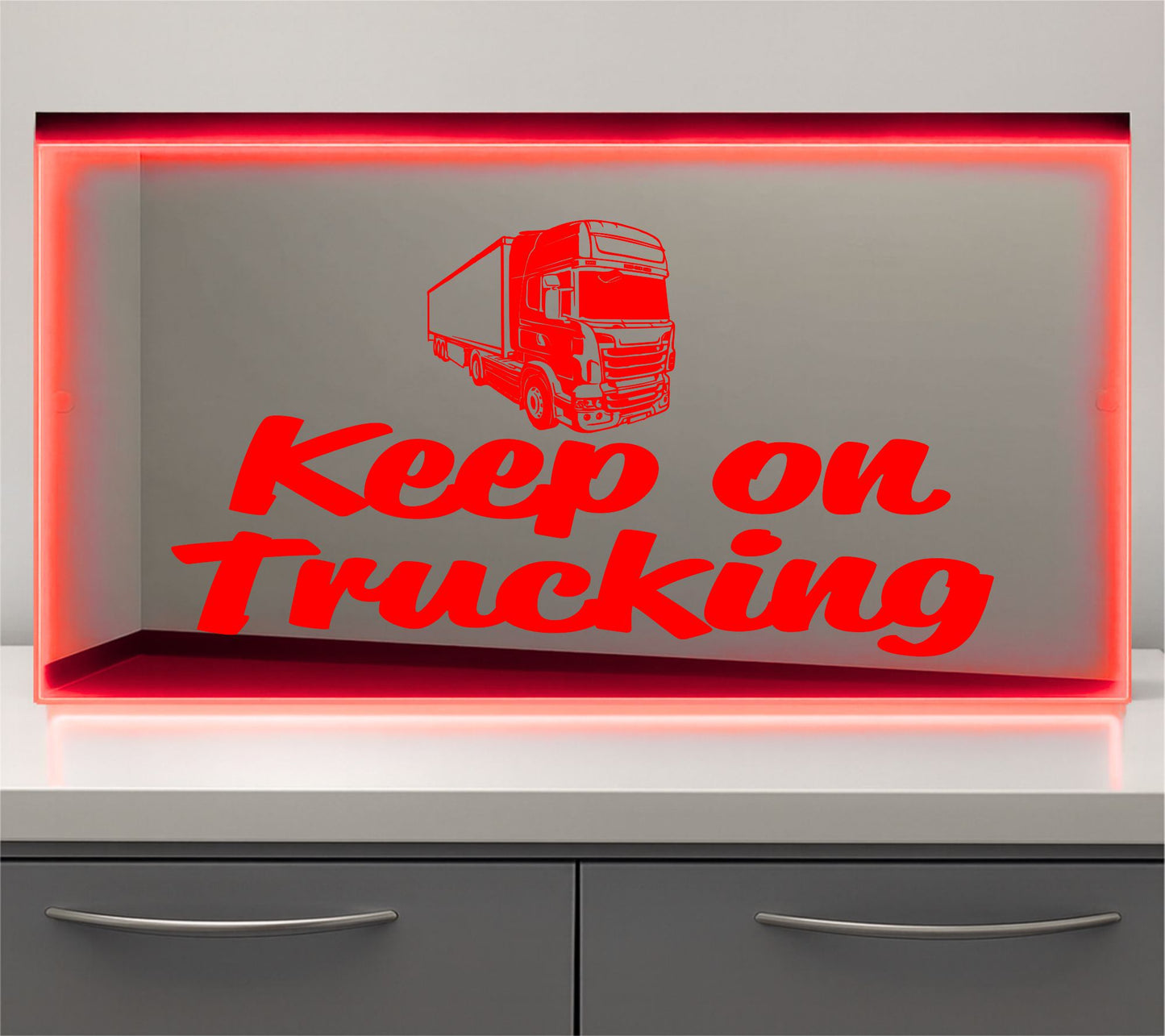 Truck Keep on trucking Bulkhead LED Mirror Light – Customisable RGB Display