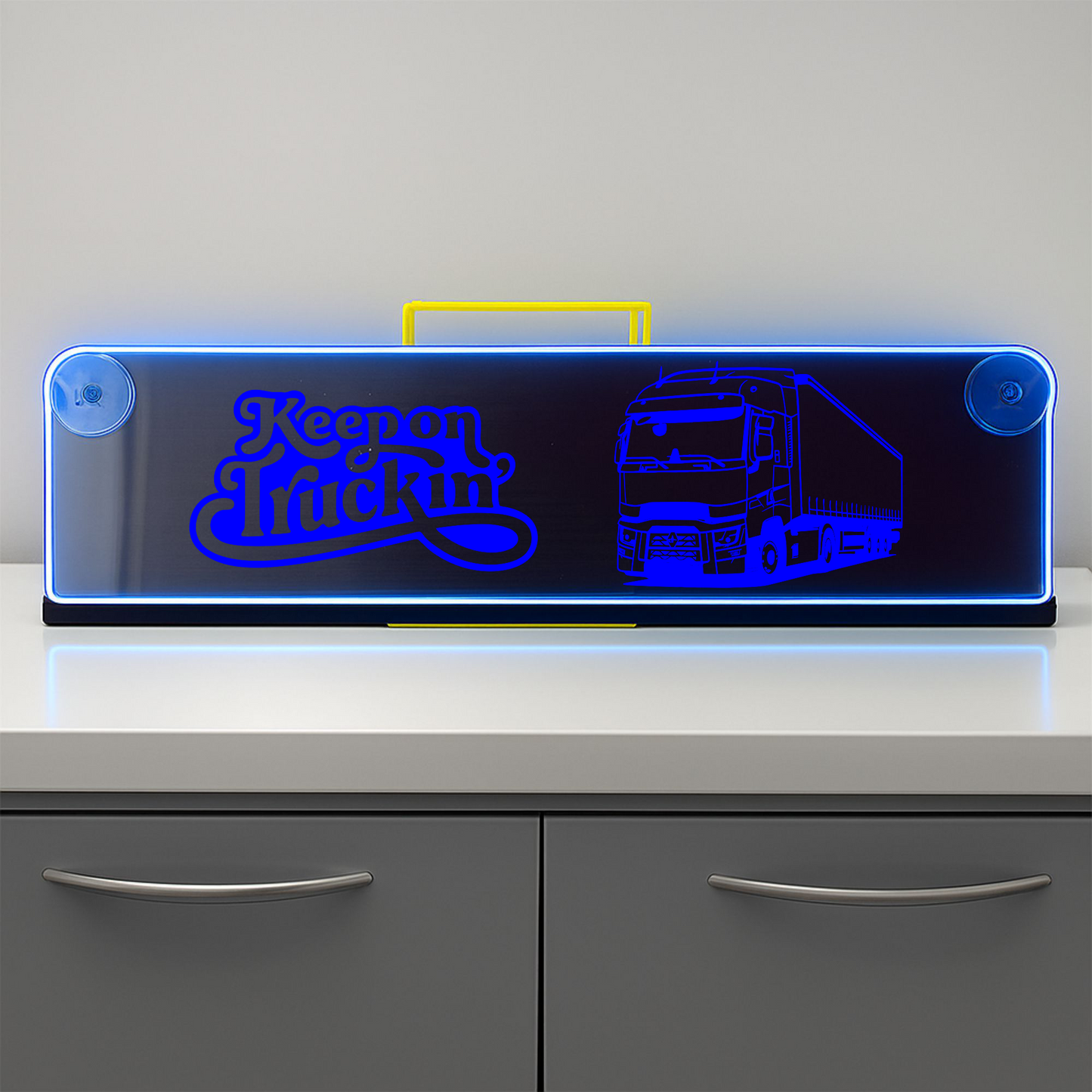 Renault truck keep on truckin Window LED Mirror Light – Customisable RGB Display