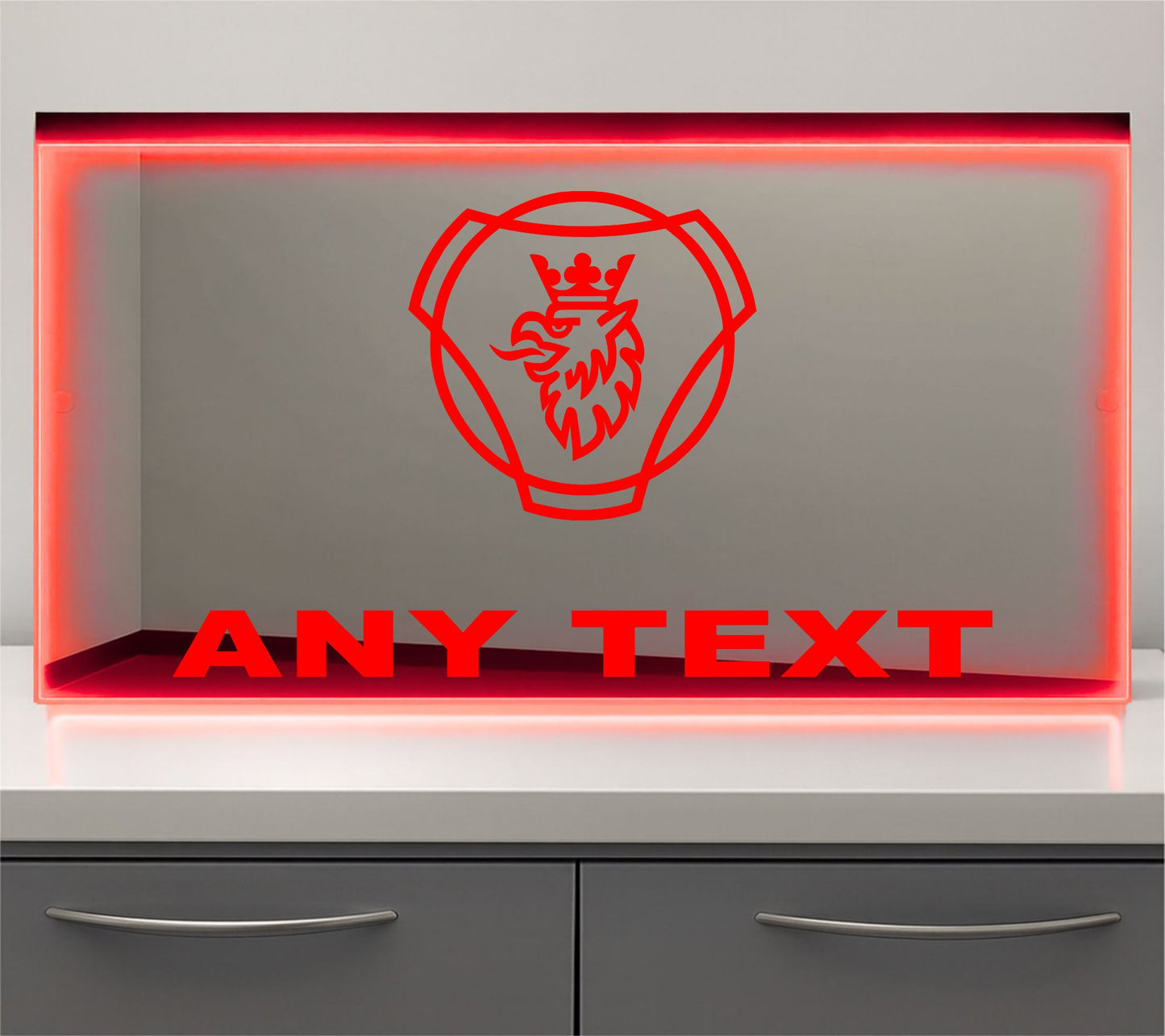 Any Text Scania Bulkhead LED Mirror Light – Customisable RGB Display