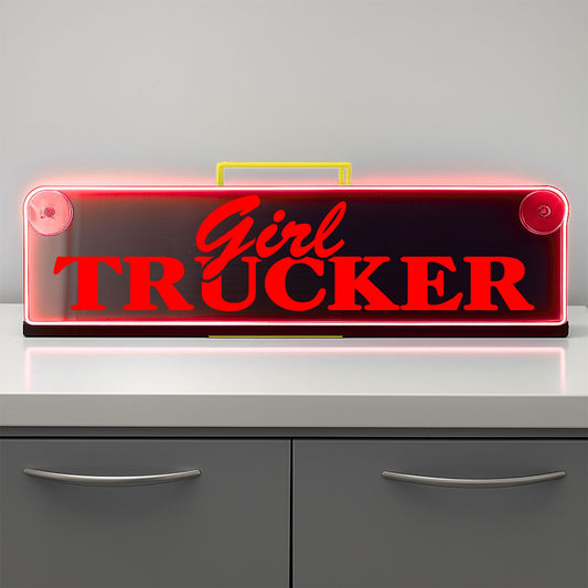 Girl Trucker Window LED Mirror Light – Customisable RGB Display