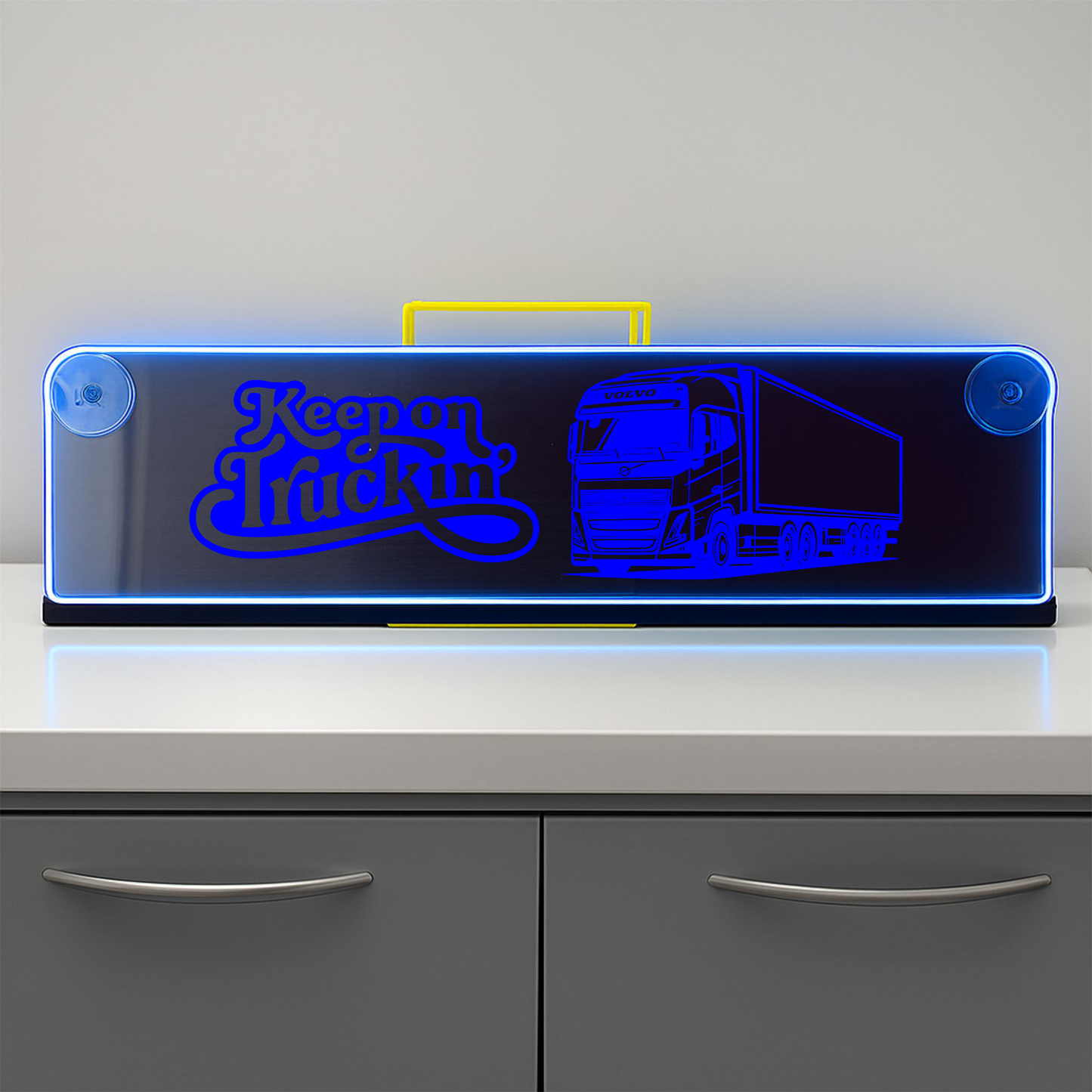 Volvo truck keep on truckin Window LED Mirror Light – Customisable RGB Display