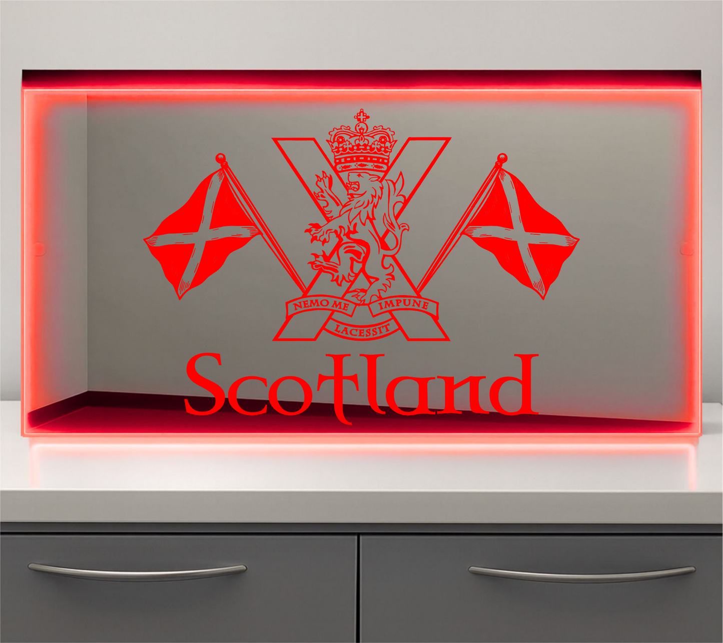 Scotland Bulkhead LED Mirror Light – Customisable RGB Display