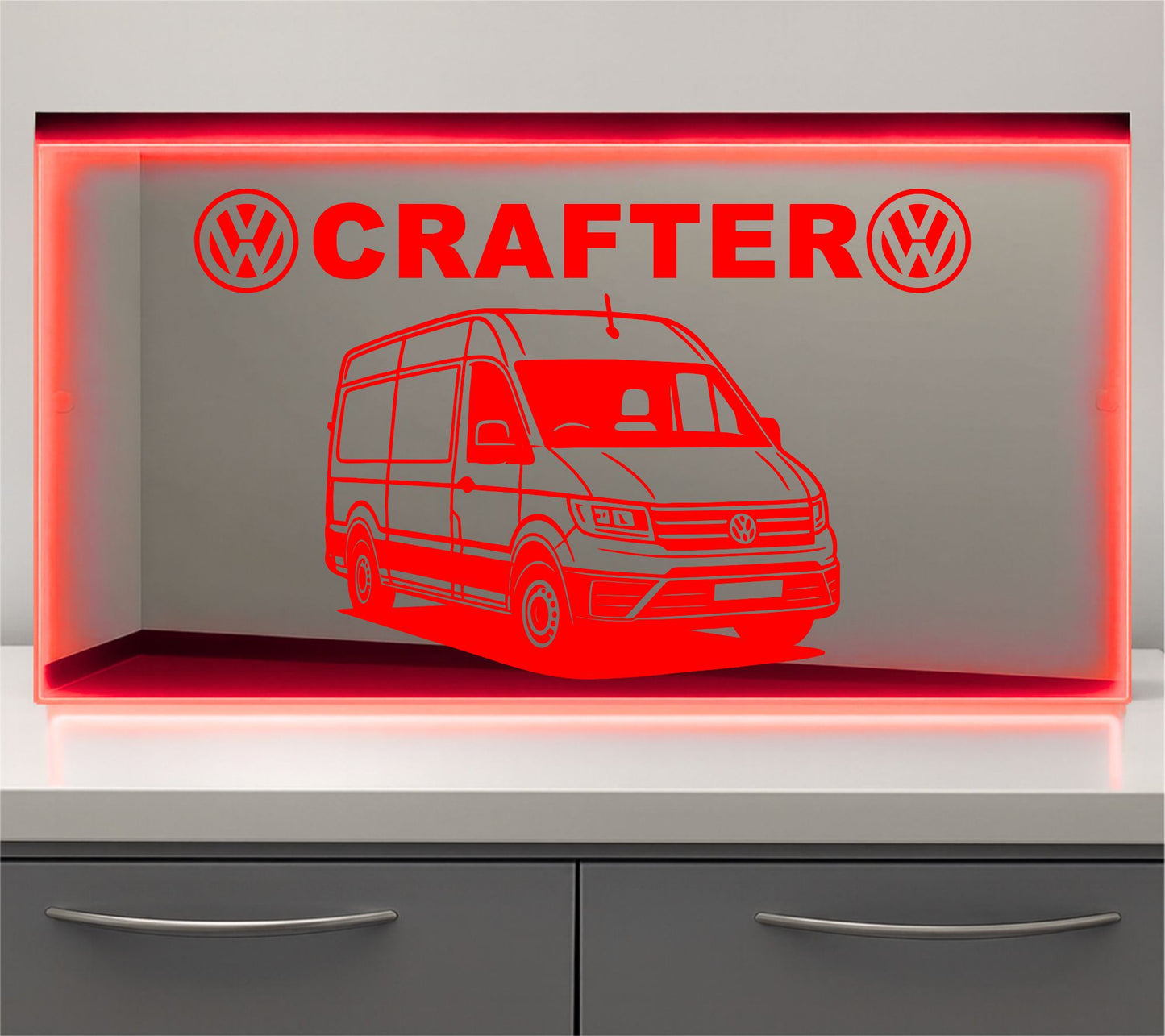 Volkswagen Crafter Bulkhead LED Mirror Light – Customisable RGB Display