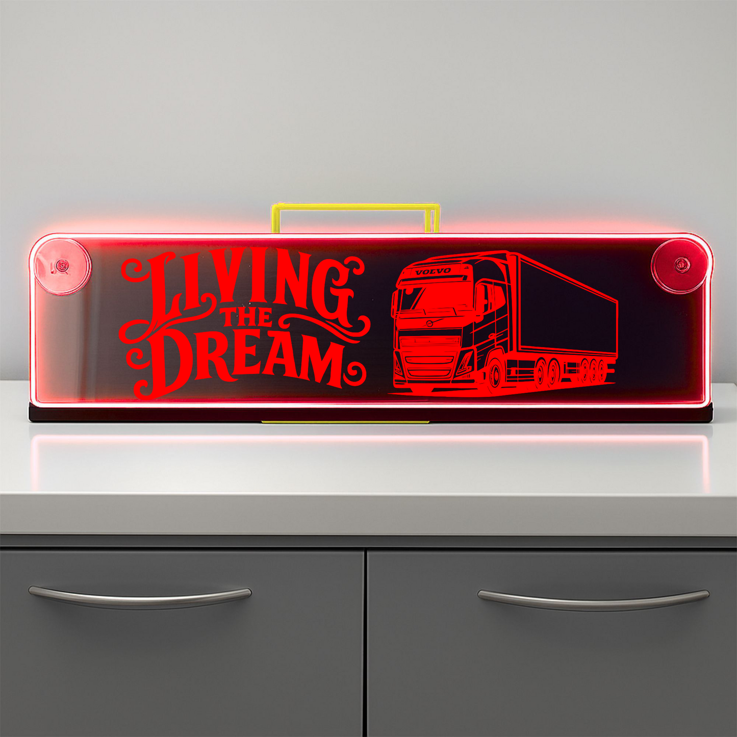 Volvo truck living the dream Window LED Mirror Light – Customisable RGB Display