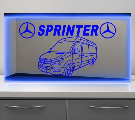 Mercedes Sprinter Bulkhead LED Mirror Light – Customisable RGB Display