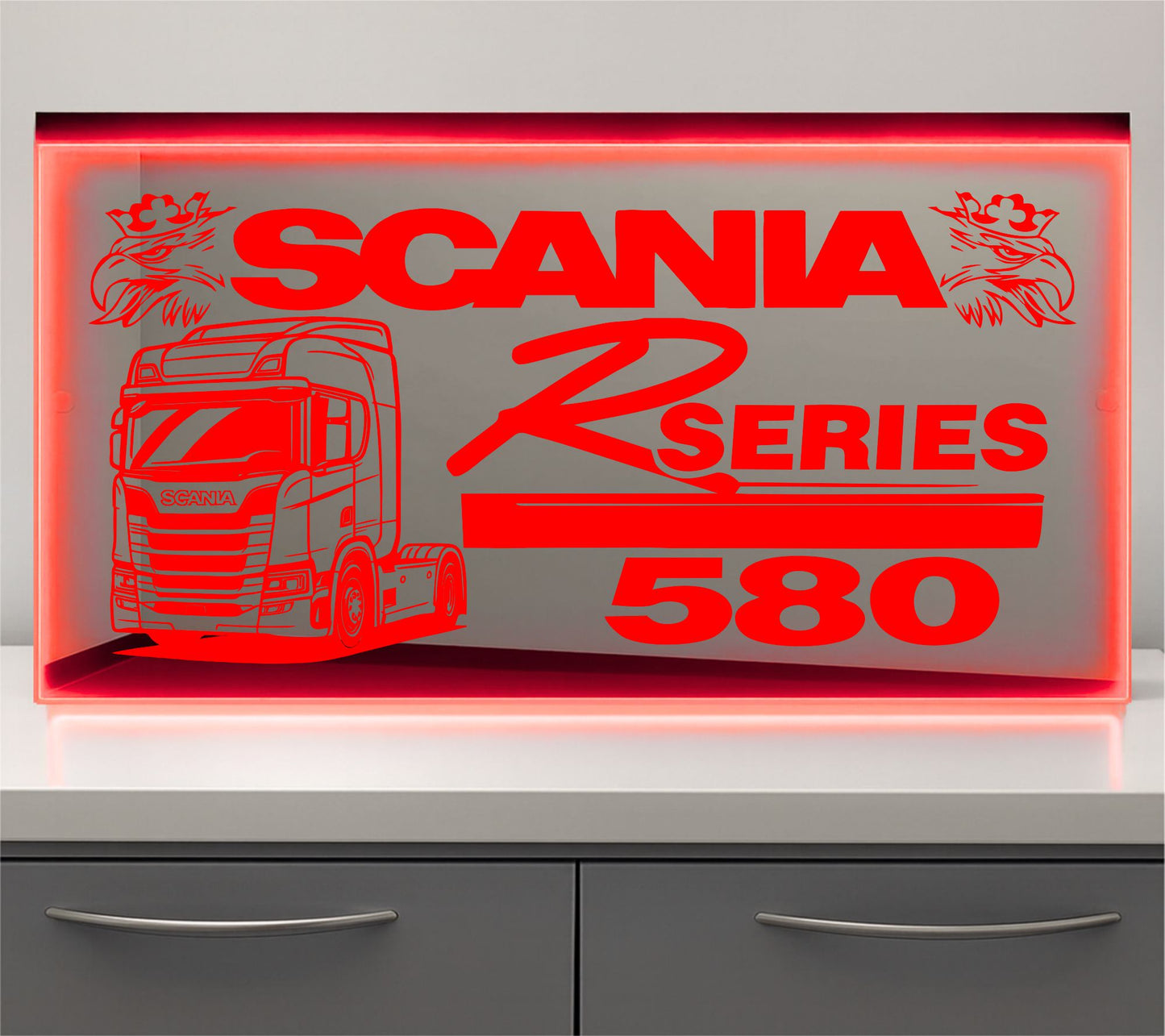 Scania R series with truck Bulkhead LED Mirror Light – Customisable RGB Display