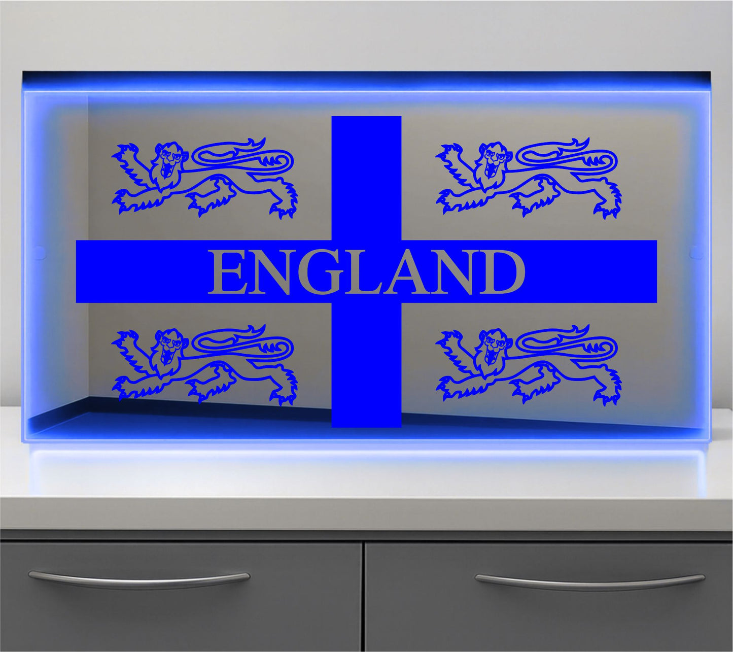 England with lions Bulkhead LED Mirror Light – Customisable RGB Display
