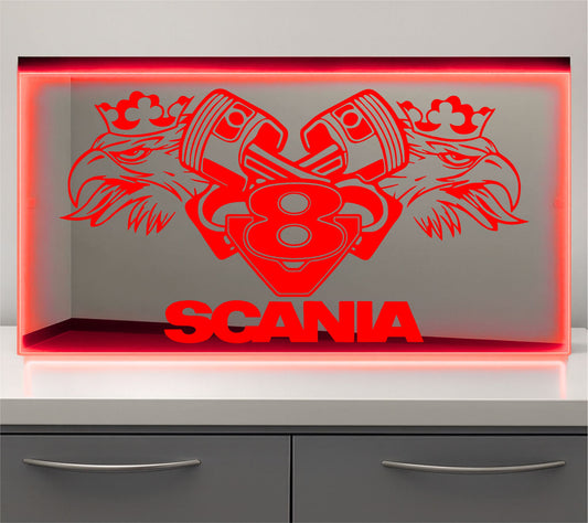 Scania V8 Bulkhead LED Mirror Light – Customisable RGB Display
