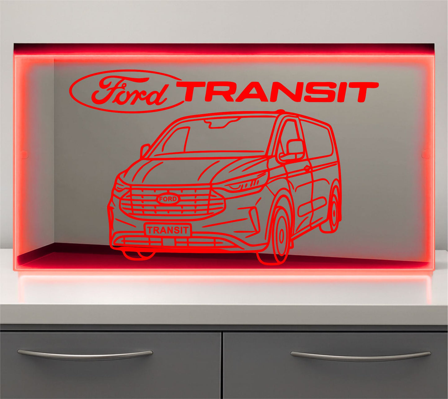 Ford Transit Bulkhead LED Mirror Light – Customisable RGB Display