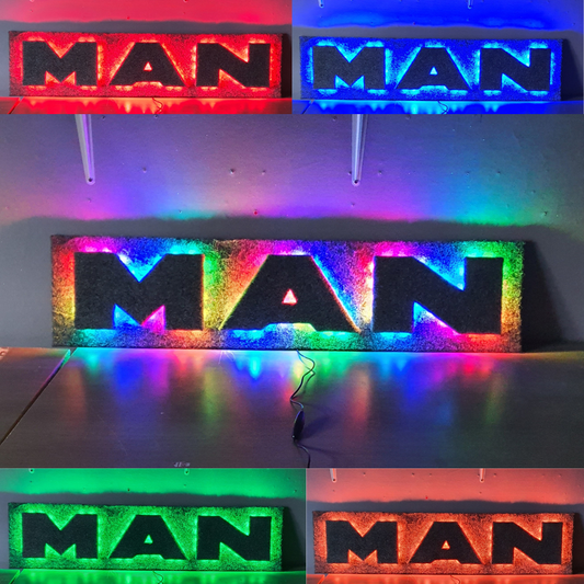 MAN 5v Led Bulkhead Sign RGB With Remote (Watch the video for more details)
