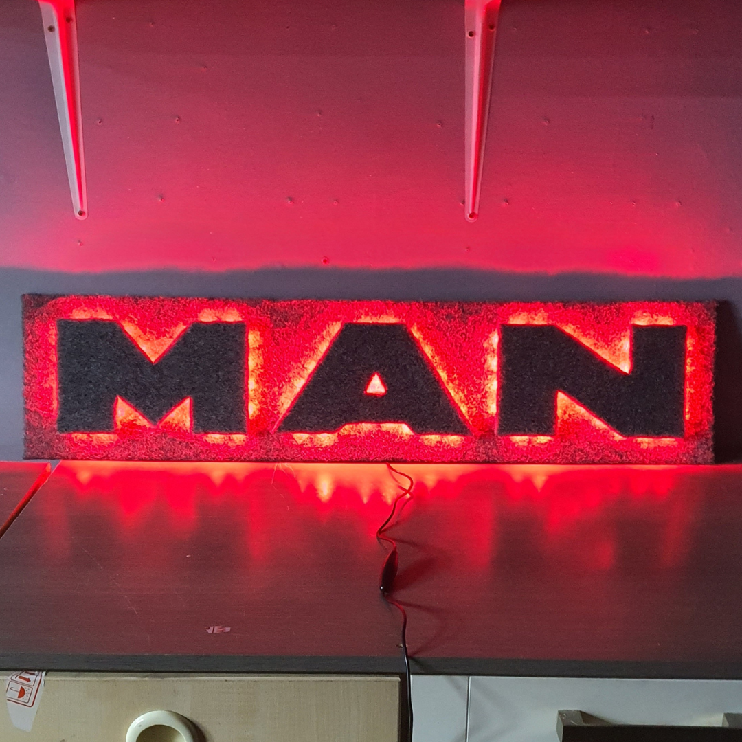 MAN 5v Led Bulkhead Sign RGB With Remote (Watch the video for more details)