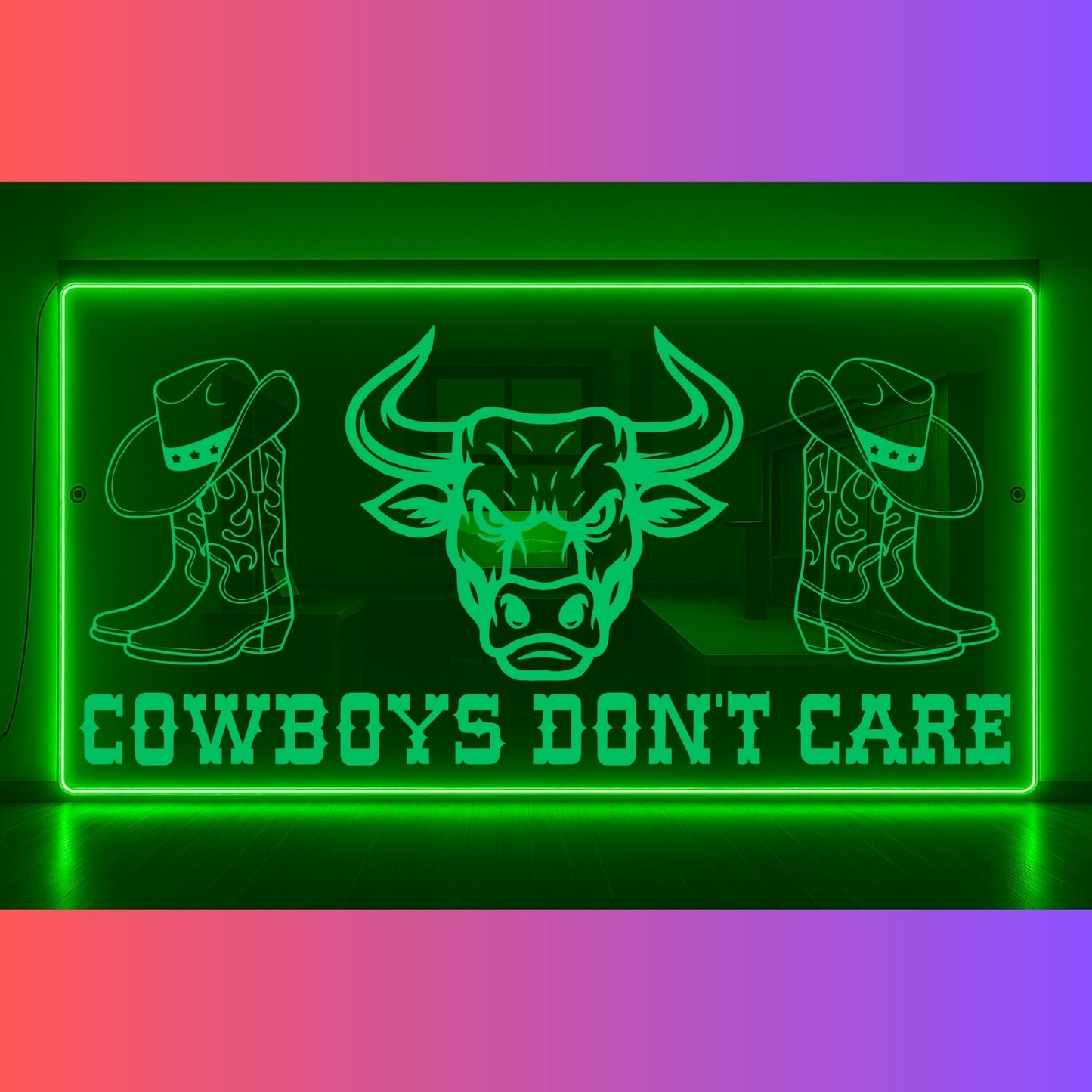 Phoenix Lights Truck LED Mirror Cowboys dont care