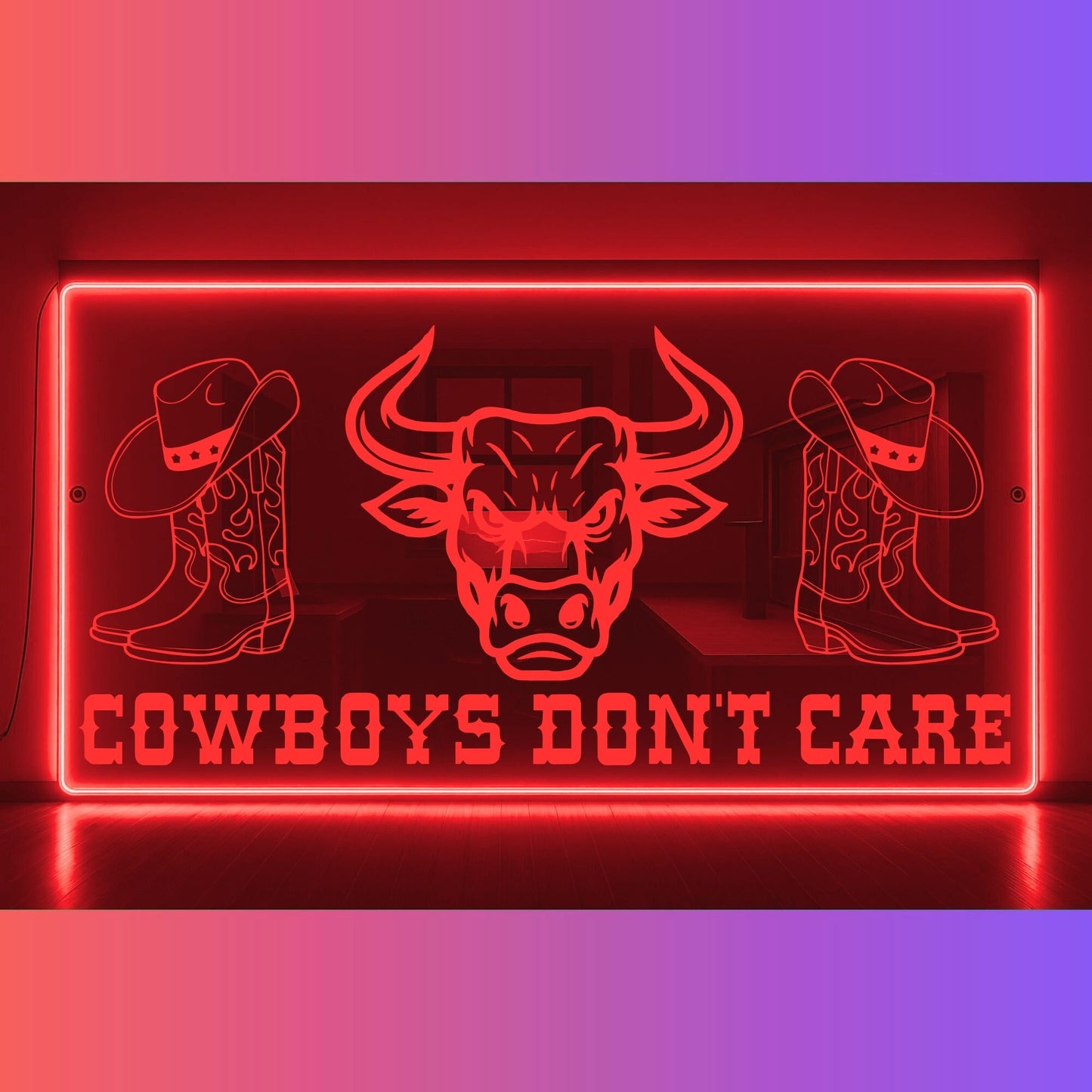 Phoenix Lights Truck LED Mirror Cowboys dont care