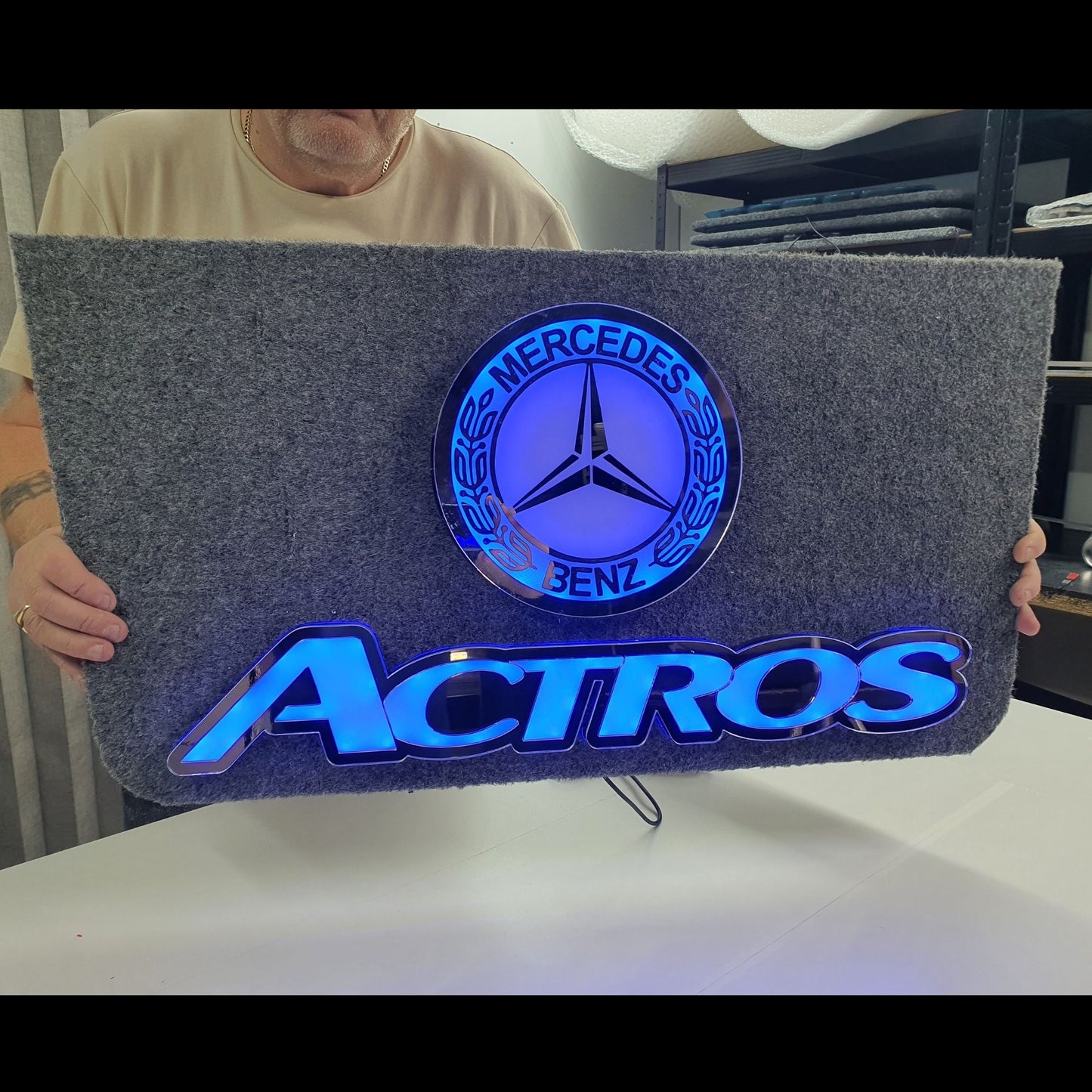 Mercedes Actros 5v Led Bulkhead Mirrored Sign RGB With Remote