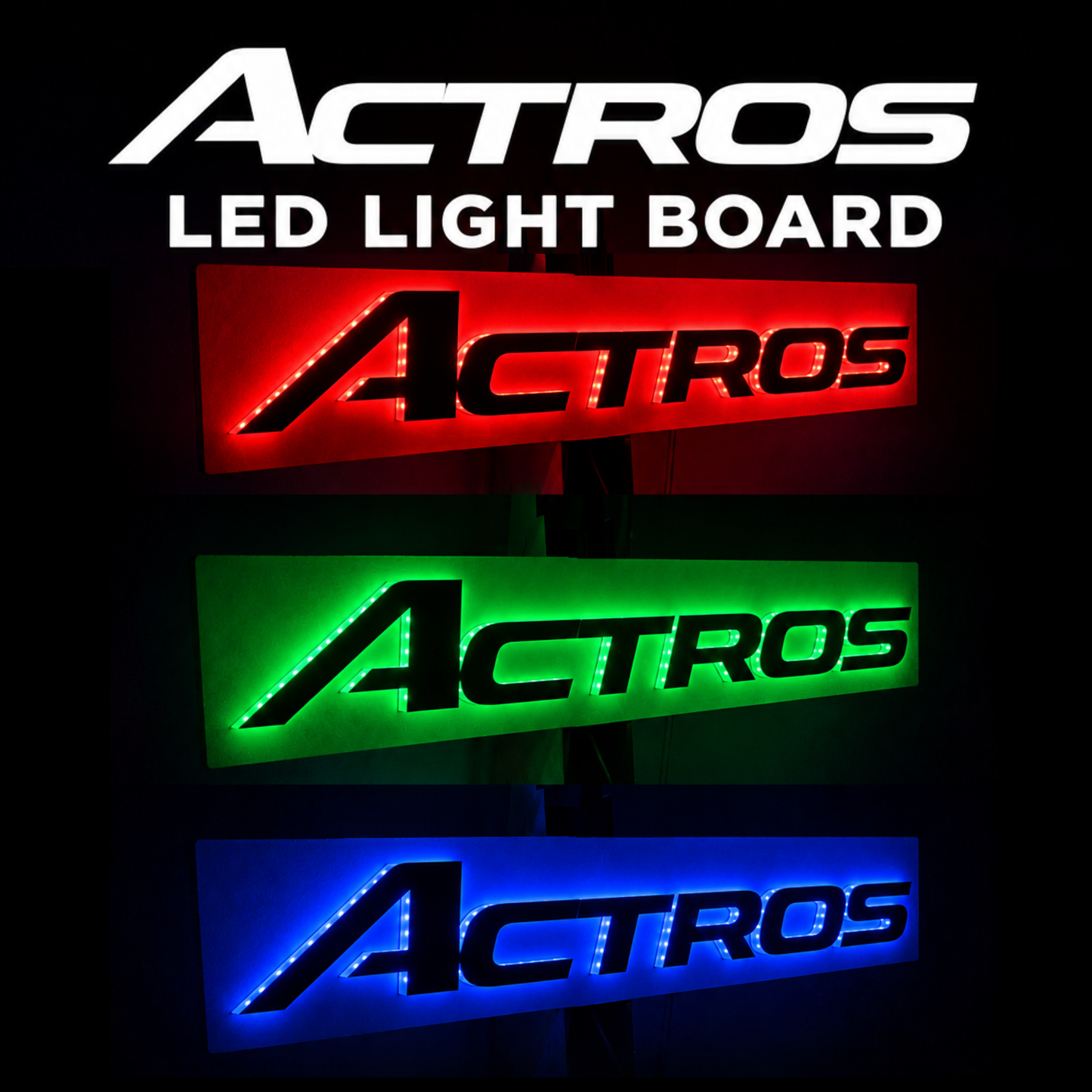 Actros Acrylic Finish Truck Bulkhead LED Light Back Board Various Designs Available