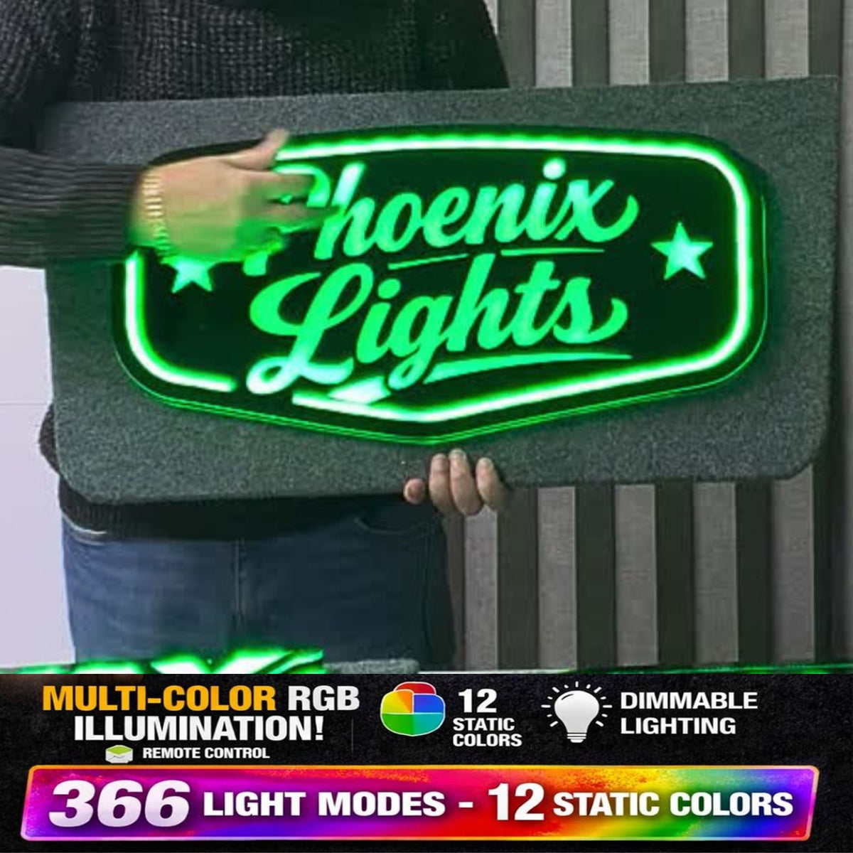 CUSTOM ( TEXT ONLY ) 5v Led Bulkhead Mirrored Sign RGB With Remote