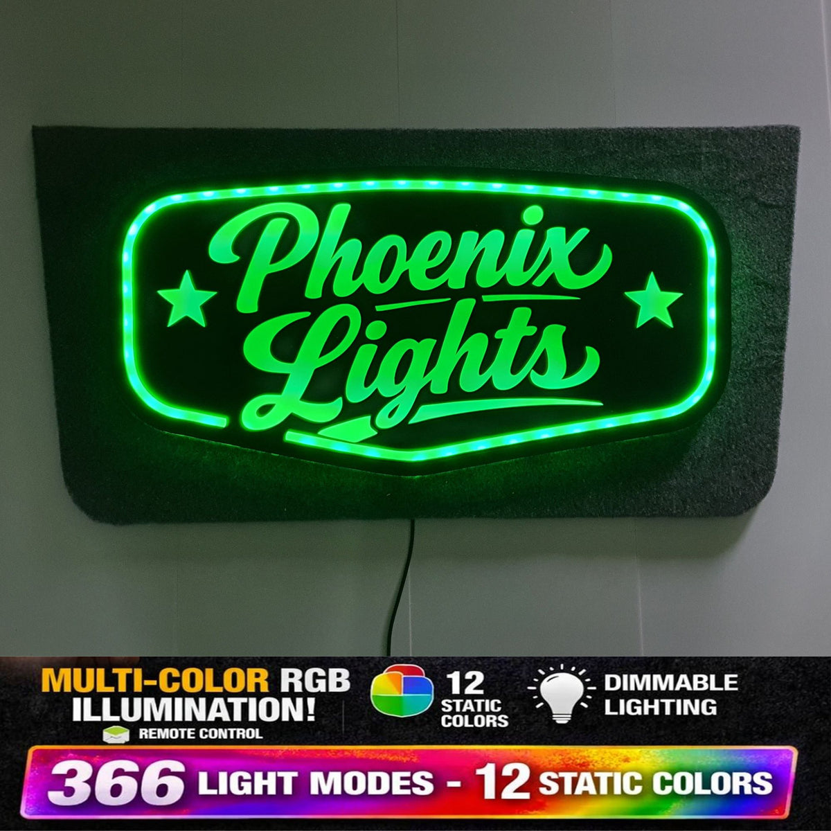 CUSTOM ( TEXT ONLY ) 5v Led Bulkhead Mirrored Sign RGB With Remote