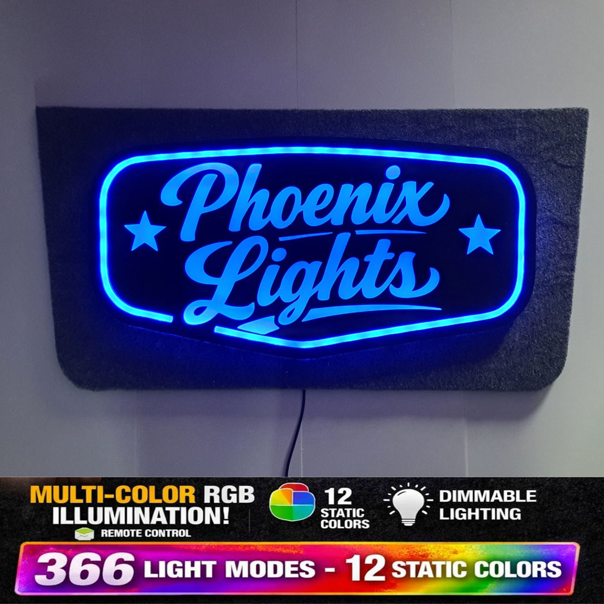 CUSTOM ( TEXT ONLY ) 5v Led Bulkhead Mirrored Sign RGB With Remote