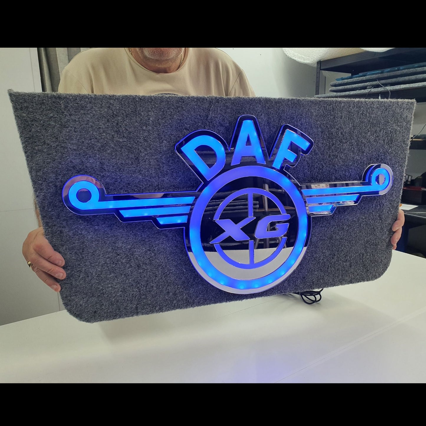 DAF XG 5v Led Bulkhead Mirrored Sign RGB With Remote