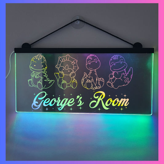 Phoenix Lights Personalised L.E.D Mirror Light Dinosaurs