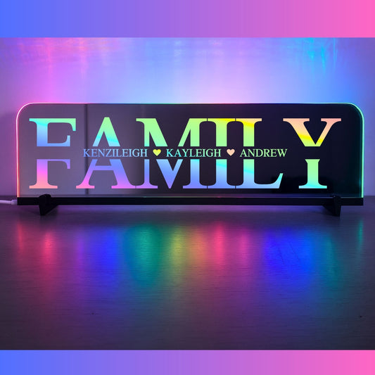 Phoenix Lights Personalised L.E.D Mirror Family