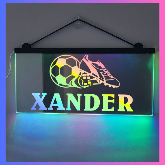 Phoenix Lights Personalised L.E.D Mirror Light Football