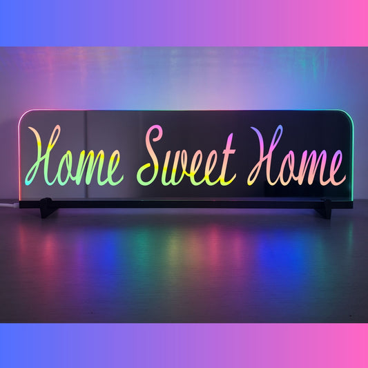Phoenix Lights Personalised L.E.D Mirror Home sweet home
