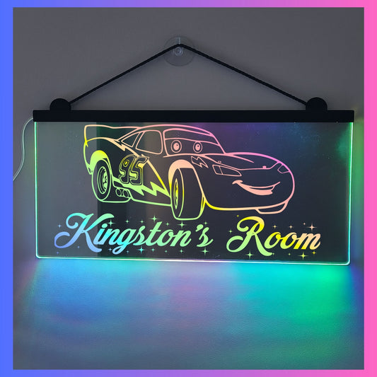 Phoenix Lights Personalised L.E.D Mirror Light Lightning Mc Queen