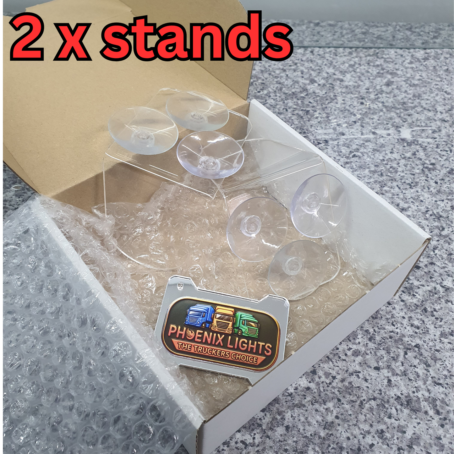 Phoenix Lights Poppy Mate Holder x 2 - 2 Clear Acrylic Stands for Poppy Mates with Free Fuel Trigger Holder