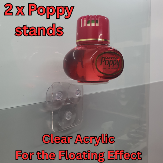 Phoenix Lights Poppy Mate Holder x 2 - 2 Clear Acrylic Stands for Poppy Mates with Free Fuel Trigger Holder