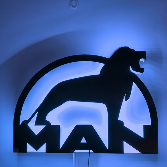 Man Truck Bulkhead LED Light Back Board blue