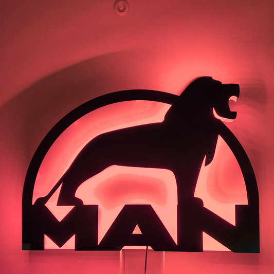 Man Truck Bulkhead LED Light Back Board Red