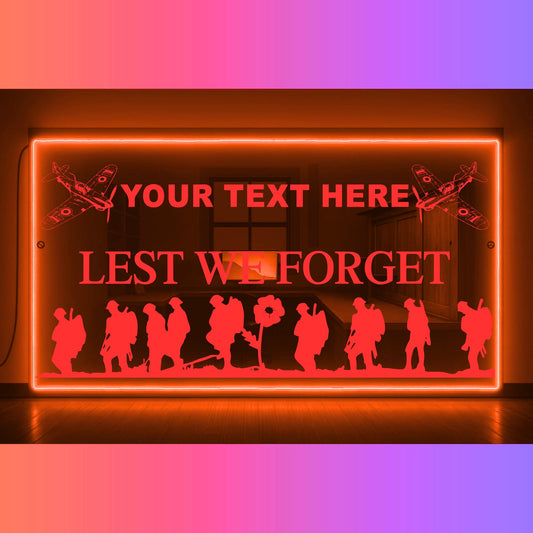 Phoenix Lights Truck LED Mirror Light lest we forget Any TEXT