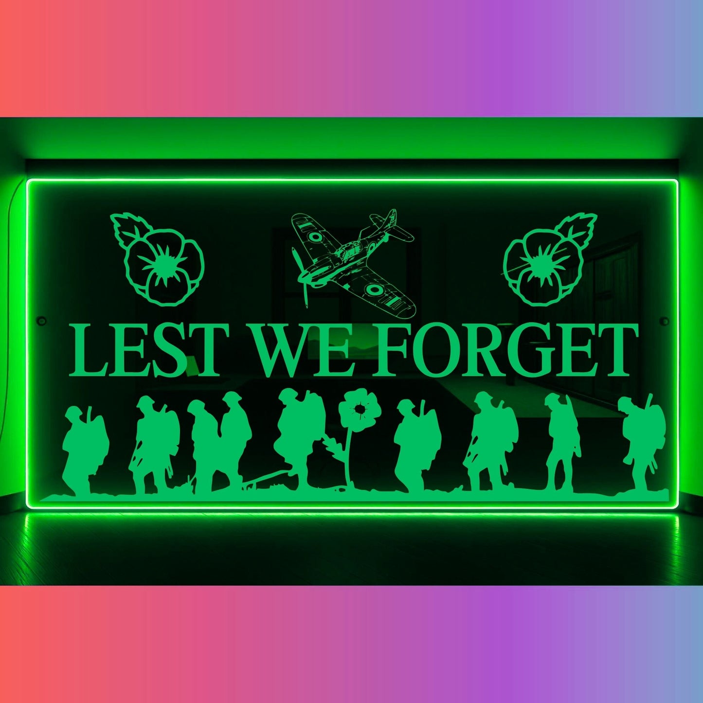 Phoenix Lights Truck LED Mirror Light Lest we forget with poppys