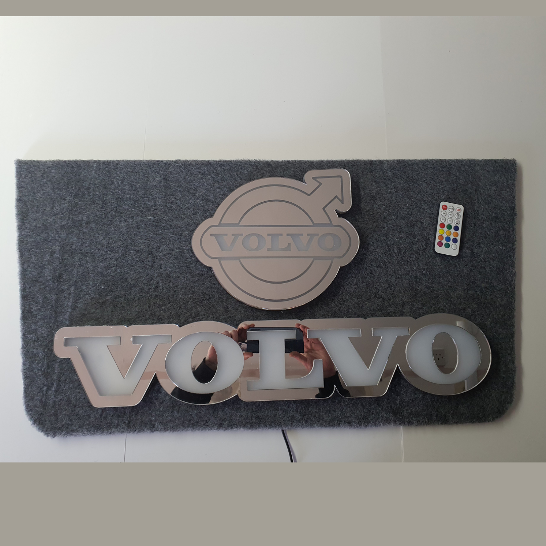 Volvo 5v Led Bulkhead Mirrored Sign RGB With Remote