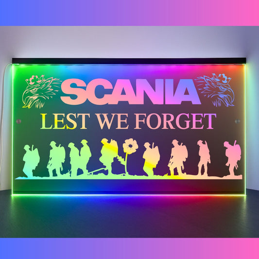 Phoenix Lights Truck LED Mirror Light Scania Lest we Forget