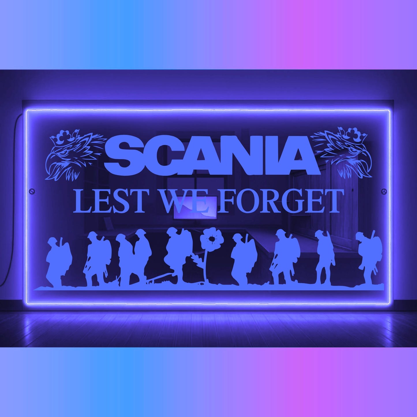 Phoenix Lights Truck LED Mirror Light Scania Lest we Forget