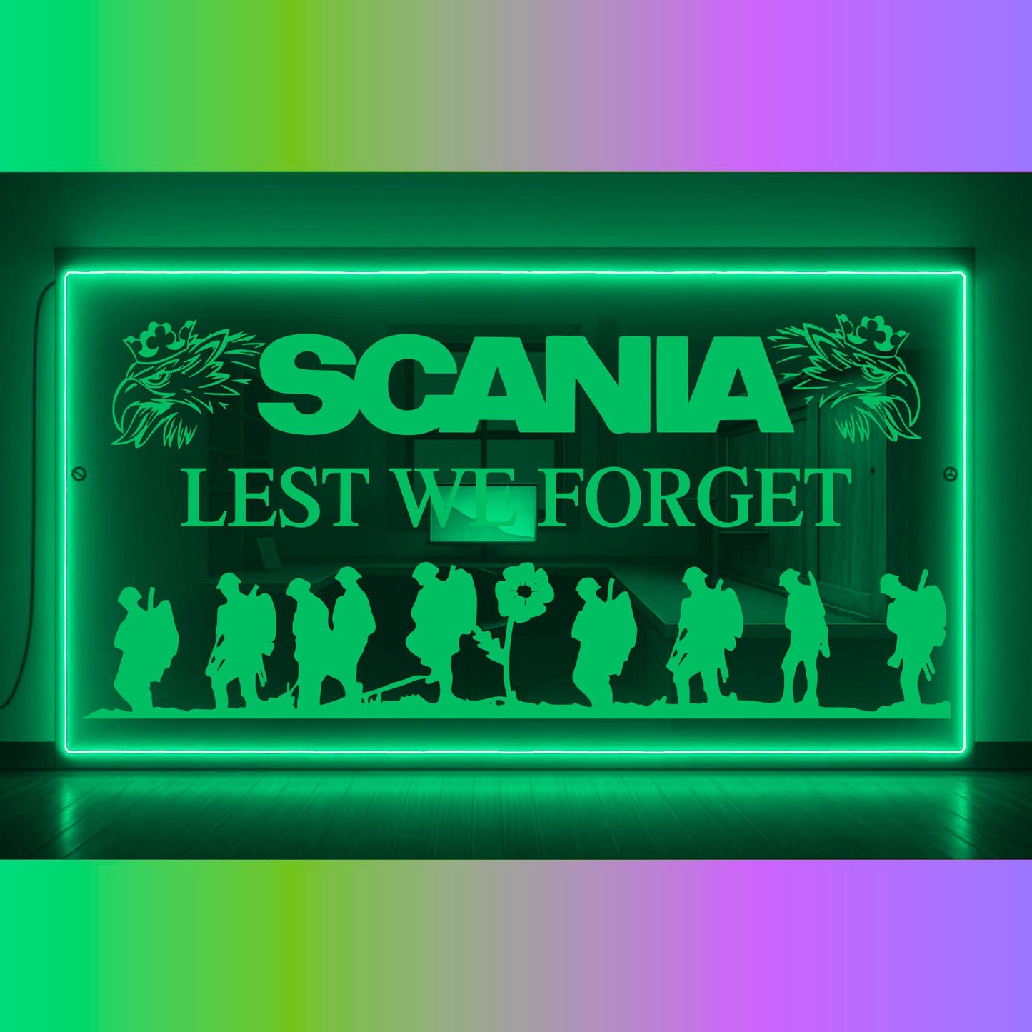 Phoenix Lights Truck LED Mirror Light Scania Lest we Forget