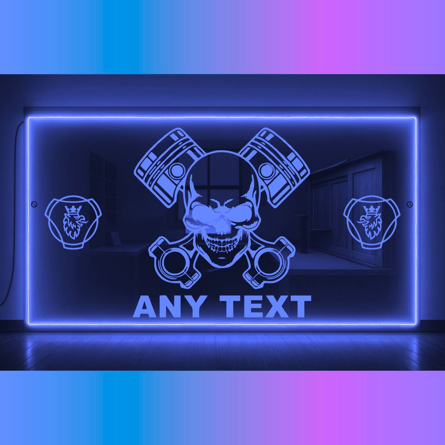 Phoenix Lights Truck LED Mirror Light Skull any text