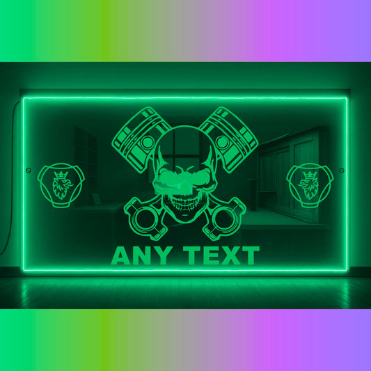 Phoenix Lights Truck LED Mirror Light Skull any text