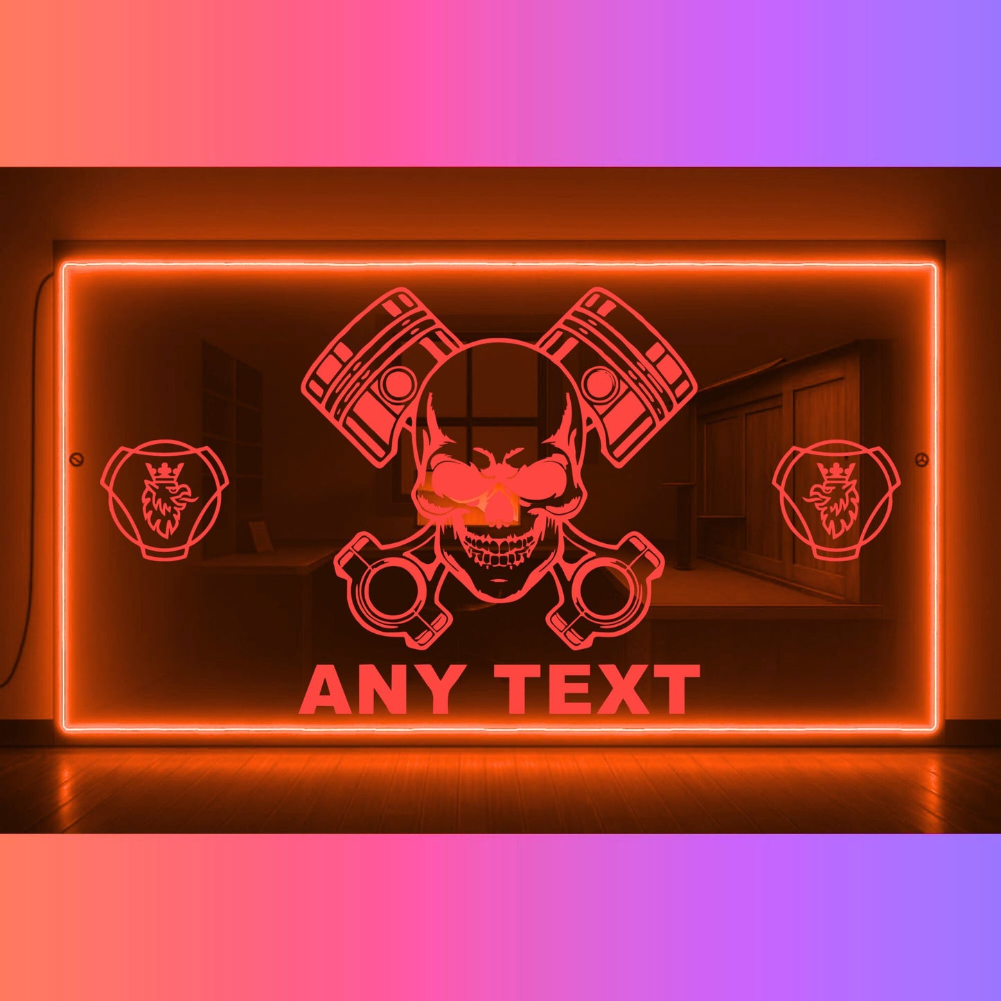 Phoenix Lights Truck LED Mirror Light Skull any text