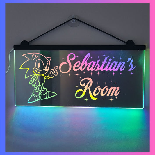Phoenix Lights Personalised L.E.D Mirror Light Sonic the hedgehog
