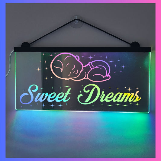 Phoenix Lights Personalised L.E.D Mirror Light Sweet Dreams